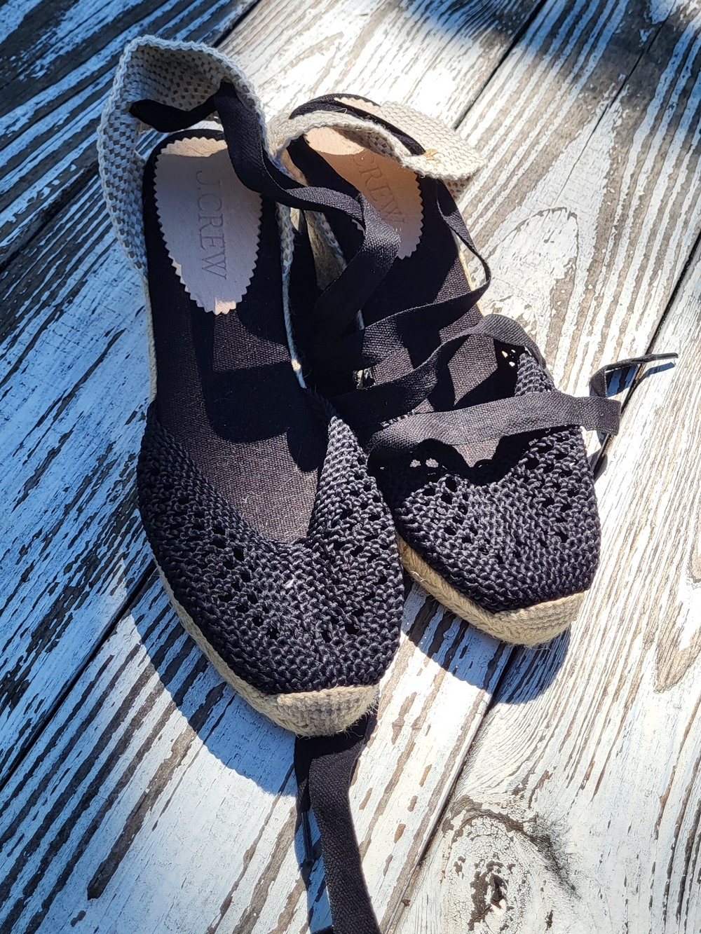 J.Crew Spanish Crochet Ankle Wrap Espadrille Wedges [8]